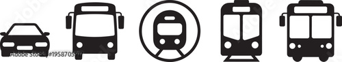 Black and white vehicle symbol train