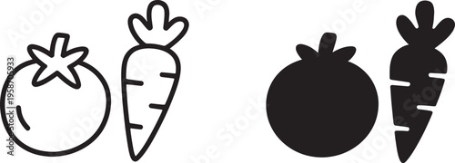 Black and white vegetable vegetables tomato carrot