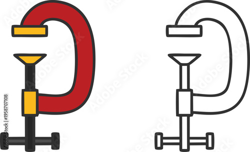Manual C-Clamp Tool for Woodworking and Metalworking