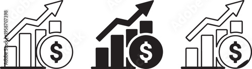 Business finance with graphs and charts dollar
