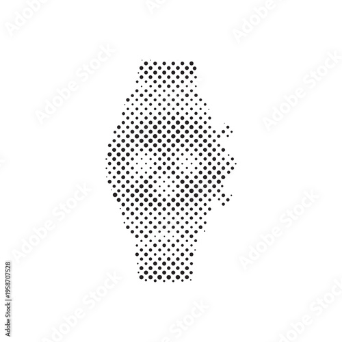 Modern Chronograph Watch Illustration in Halftone Dotted Vector Art
