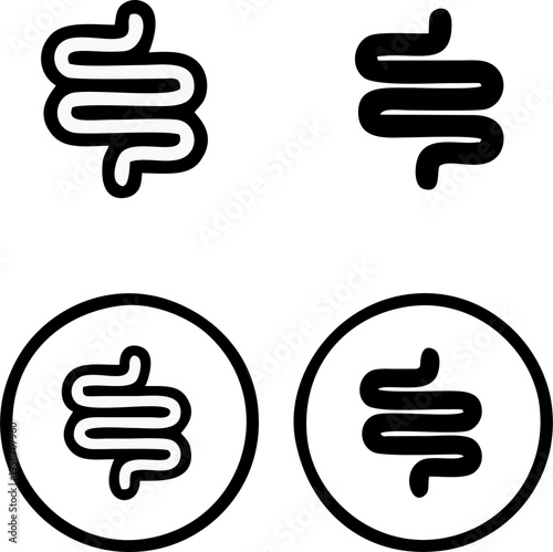 Human Intestine Digestive Tract Icon Set Vector