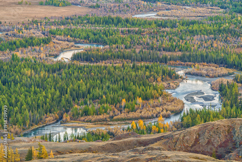 Landscape of the Altai Mountains in Siberia, Altai Republic, Russia