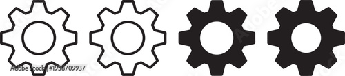Gear in different styles gears cogs machine