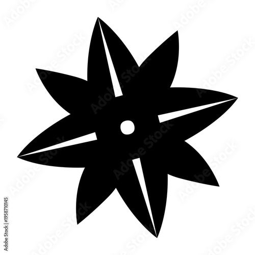 Flower black silhouette icon