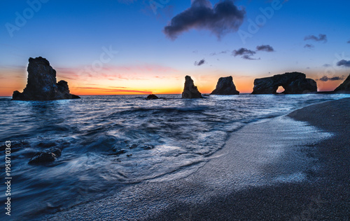 Sunrise at Cape Bird Island on Sakhalin Island, Russia