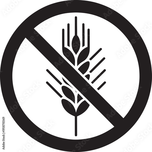 No gluten symbol on white background gluten free isolated