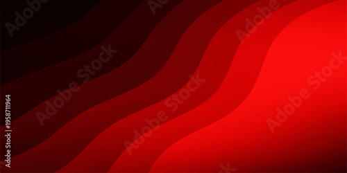 Elegant flowing red silk fabric with smooth satin waves and soft white light curves creating a luxury abstract textile background design
