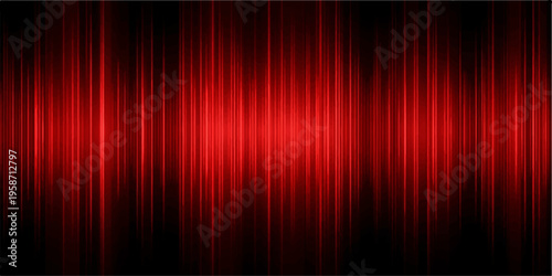 Abstract red stage curtain background with bright light waves and digital texture design for theater backdrop wallpaper