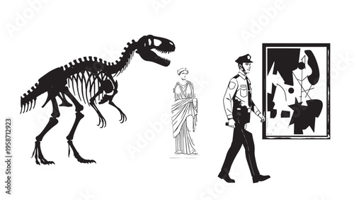Evolution of Human and Dinosaur: Art and Science Depictions.