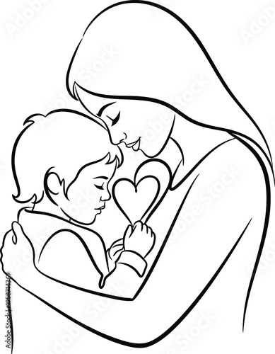 Tender moment of mother and child sharing love