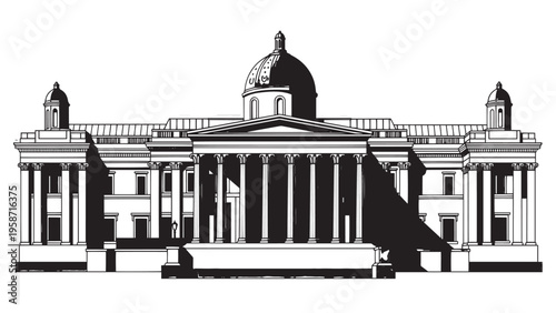 Historical government building with classical architecture and grand columns.