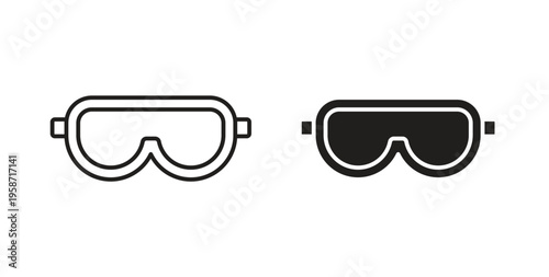 Goggles icon symbol vector illustration. vector flat clipart object eps10