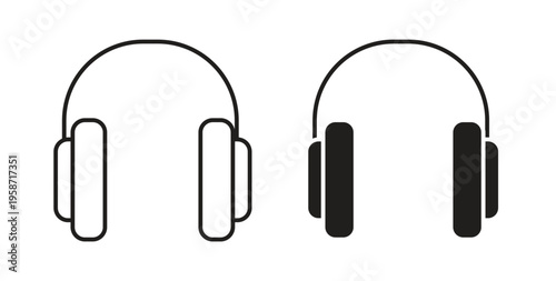 Headphones icon symbol vector illustration. vector flat clipart object eps10