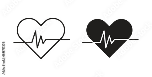Heartbeat icon symbol vector illustration. vector flat clipart object eps10