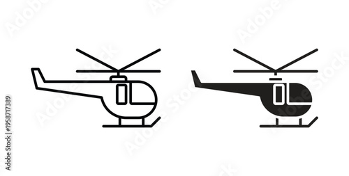 Helicopter icon symbol vector illustration. vector flat clipart object eps10
