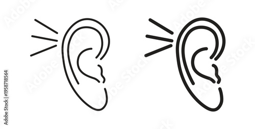 Listening icon symbol vector illustration. vector flat clipart object eps10
