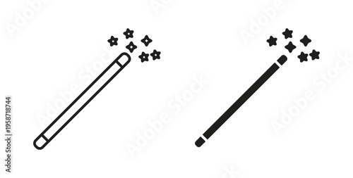 Magic wand icon symbol vector illustration. vector flat clipart object eps10