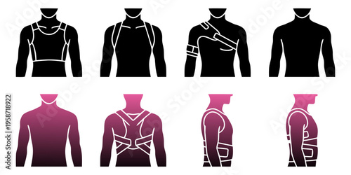 Shoulder injury support braces and sleeves