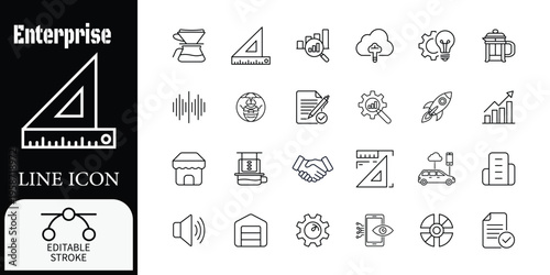 Editable stroke line for business and technology line editable stroke enterprise