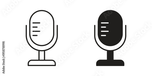 Microphone icon symbol vector illustration. vector flat clipart object eps10