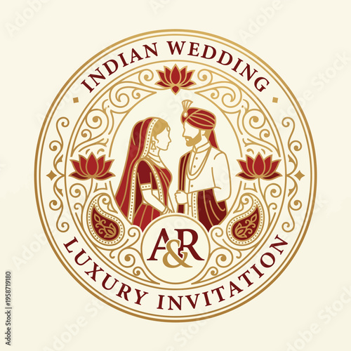 Indian wedding luxury invitation card design