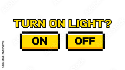Retro pixel art light switch with on off buttons