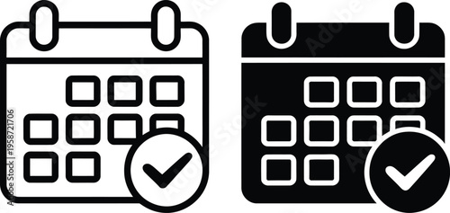 Two calendar icons with highlighted dates indicating completion or confirmation
