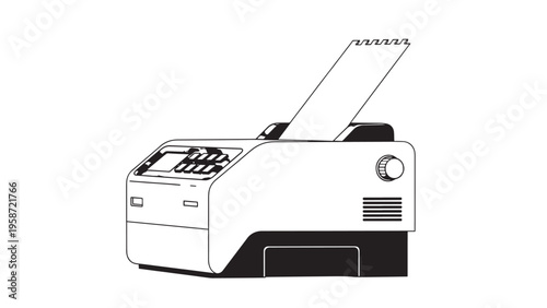 Modern Office Printer with Paper Tray and Control Panel for Document Printing.