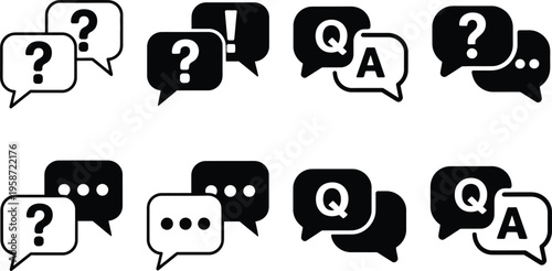 Visual representation of question and answer conversation dynamics in speech bubbles