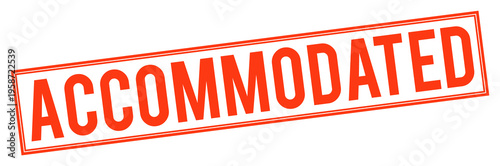 Red accommodated stamp on transparent background