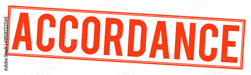 Red accordance stamp on transparent background