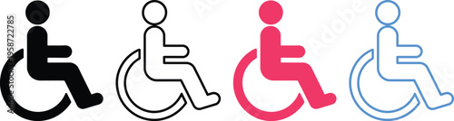 Variations of the international symbol of access for disabled individuals