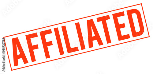 Foto Large red affiliated stamp on transparent background
