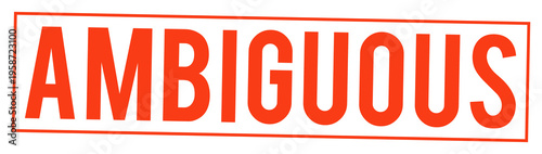 Tableau sur toile Large red ambiguous text stamp on transparent background