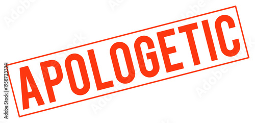 Foto Red apologetic stamp text on transparent background