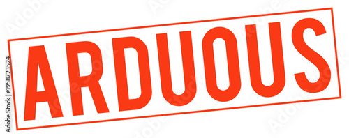 Slika na platnu Red arduous stamp on white background with bold letters on transparent backgroun