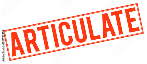Fotografi Red stamp with the word articulate on transparent background