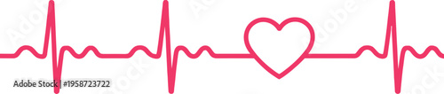 Heartbeat rhythm with a heart symbol in the center of the waveform