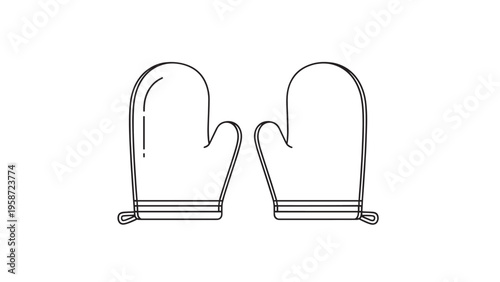 Pair of Oven Mitts for Kitchen Cooking and Baking Protection.