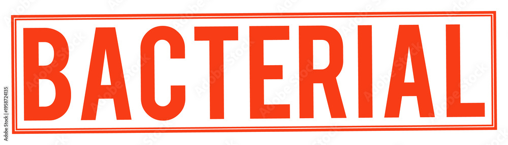Fototapeta premium Large red bacterial stamp text on transparent background