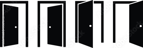 A series of doors progressively opening to reveal more space beyond each one