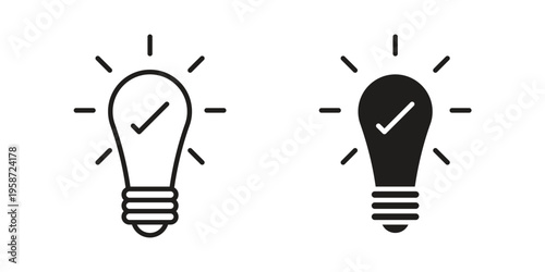 idea icon in black stroke eps vector graphic