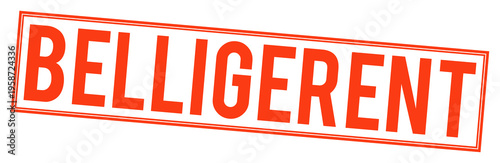 Large red belligerent stamp on transparent background