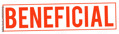 Large red beneficial stamp on transparent background
