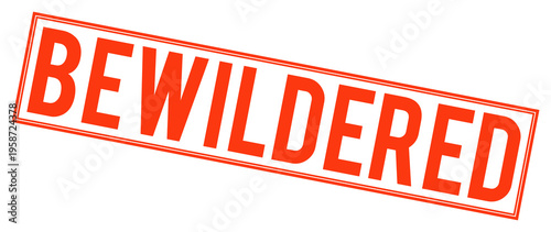 Large red bewildered stamp on transparent background
