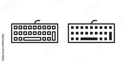 Keyboard icon in black stroke eps vector graphic