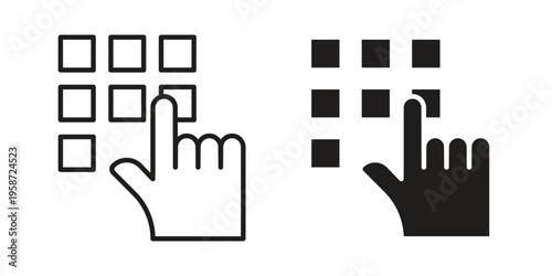 Keypad icon in black stroke eps vector graphic
