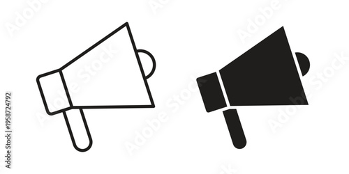 Loud Speaker icon in black stroke eps vector graphic