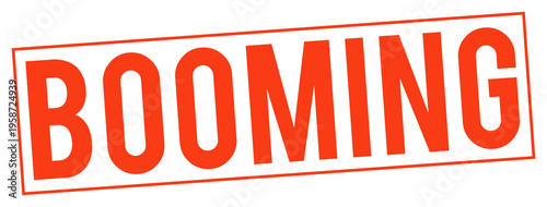 Fotografija Red booming stamp text on transparent background